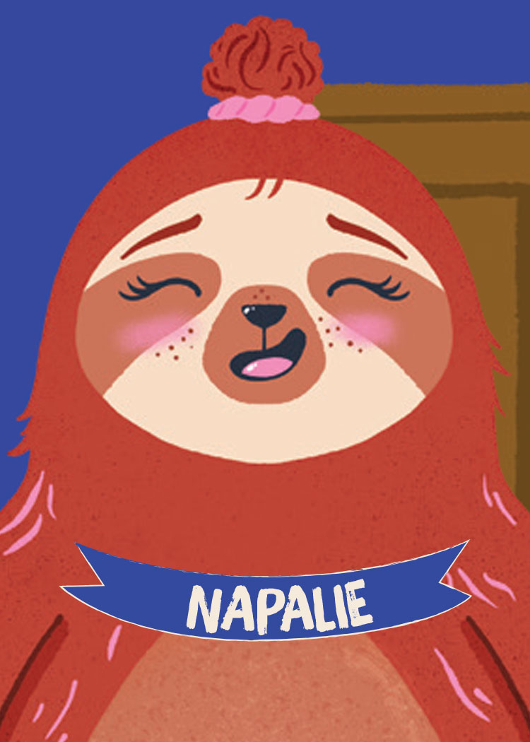 Napalie, a sloth character card from Get Up