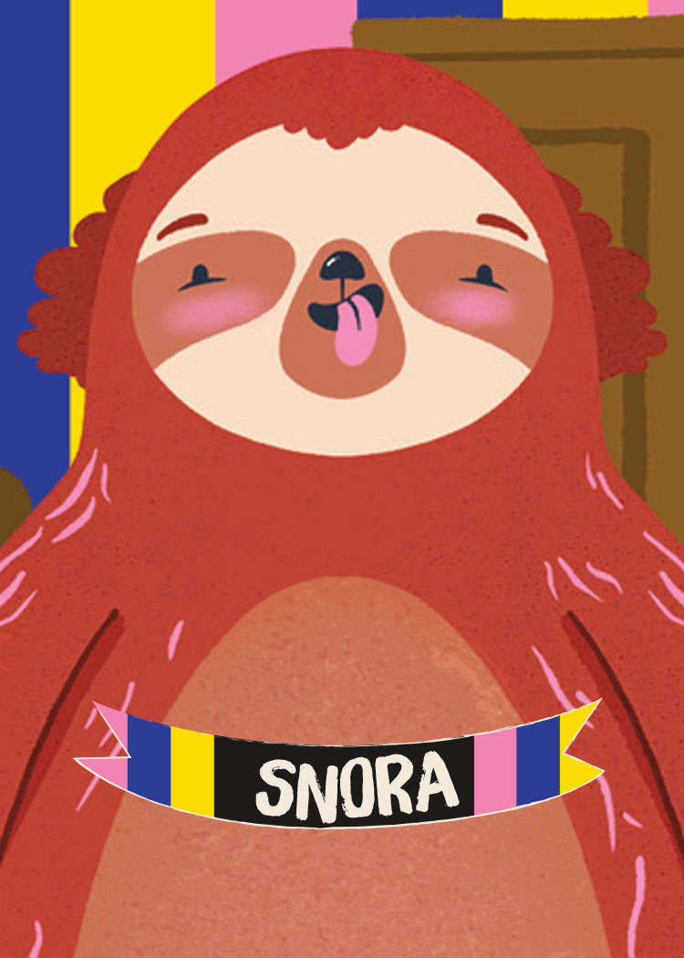 Snora, a sloth character card from Get Up