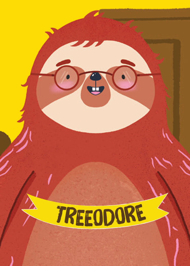 Treeodore, a sloth character card from Get Up